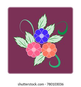 Flower color card. Fashion graphic background design. Modern stylish abstract texture. Colorful template for prints, textiles, wrapping, wallpaper, website etc. Design element. Vector illustration