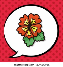 flower color doodle, speech bubble