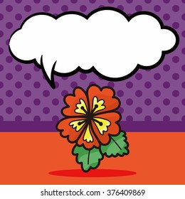 flower color doodle, speech bubble