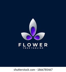 flower color gradient logo design
