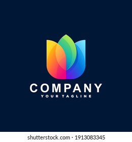 flower color gradient logo design