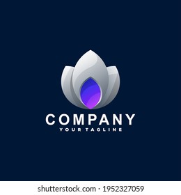 flower color gradient logo design