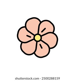 Flower color icon. Illustration of flower sign isolated on white background. Vector Illustration for beauty shop.