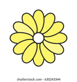 Flower color icon. Isolated vector illustration