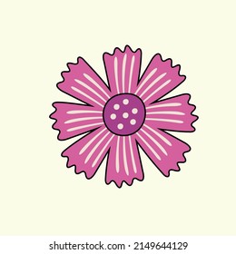 Flower color icon with outline vector design 