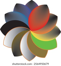 Flower color lotus silhouette for design illustration.