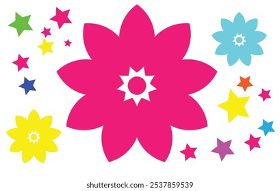 Flower Color Pink Star Art