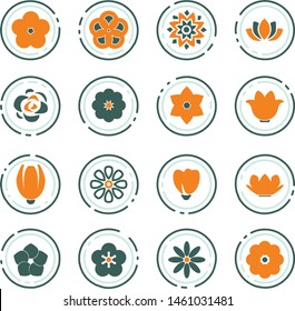 Flower color vector icons for user interface design