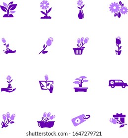 Flower color vector icons for user interface design