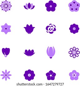 Flower color vector icons for user interface design