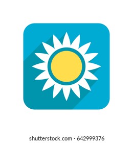 Flower, colored flat icon on a white background for design, logo. Vector illustration