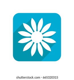 Flower, colored flat icon on a white background for design, logo. Vector illustration