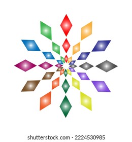 flower colored rhombuses. Geometric background. Vector illustration. Stock image. 