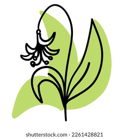 Flower with colorful brush in flat doodle cartoon style. Vector illustration isolated on white background.
