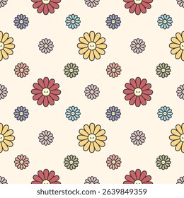 Flower colorful cartoon so cute. Pattern seamless vector illustration. 