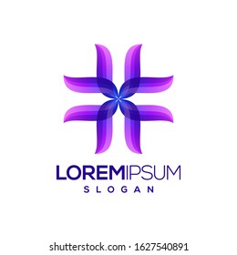flower colorful gradient logo design