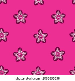 Flower colorful illustration pattern seamless fabric texture print on pink background. vector design. fashionable texture. wallpaper decorative. Floral background. Exotic tropics. nature wallpaper