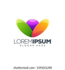 flower colorful logo design vector illustration