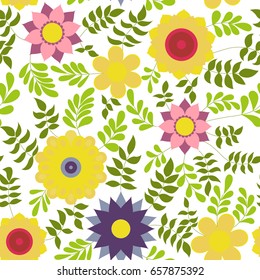 flower colorful on white vector