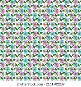 Flower colorful seamless cute pattern. For backdrop, wrapping paper, fabric, wallpaper. Fashion prints. Printing with in hand drawn style Pastel background