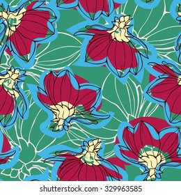 Flower colorful vector pattern. seamless design