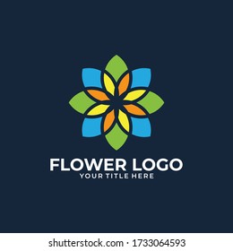 flower colorfull logo design template