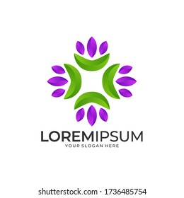 flower colorfull logo design template