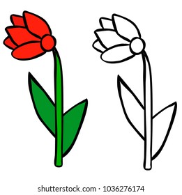 flower, coloring book