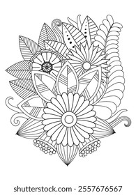 Flower Coloring Book For Adults