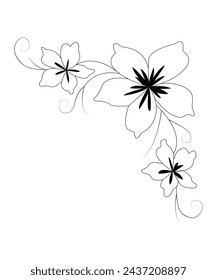 flower coloring book page for kids