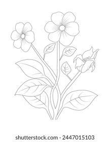 flower coloring book page for kids