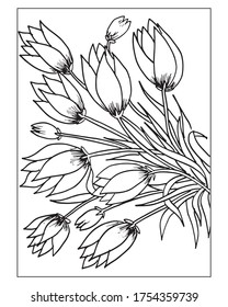 flower coloring book pages design . doodle coloring book .art pages book . 