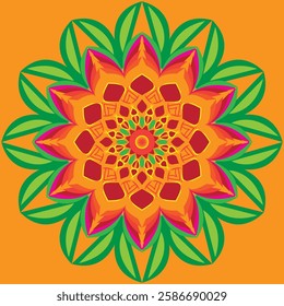 Flower coloring mandala art. Vector art