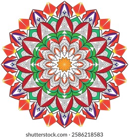 Flower coloring Mandala art. Vintage Decorative Elements. Oriental Pattern. EPS file. Coloring Book Page