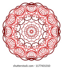 Flower coloring Mandala. decorative elements. Oriental pattern, vector illustration. Indian, moroccan, mystic, ottoman motifs