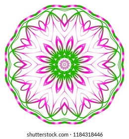 Flower coloring Mandala. decorative elements. Oriental pattern, vector illustration. Indian, moroccan, mystic, ottoman motifs