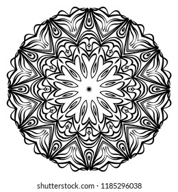 Flower coloring Mandala. decorative elements. Oriental pattern, vector illustration. Indian, moroccan, mystic, ottoman motifs