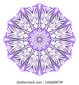 Flower coloring Mandala. decorative elements. Oriental pattern, vector illustration. Indian, moroccan, mystic, ottoman motifs