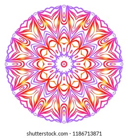 Flower coloring Mandala. decorative elements. Oriental pattern, vector illustration. Indian, moroccan, mystic, ottoman motifs