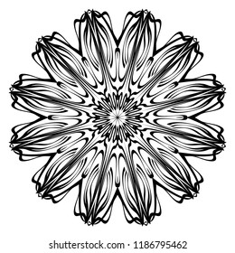 Flower coloring Mandala. decorative elements. Oriental pattern, vector illustration. Indian, moroccan, mystic, ottoman motifs