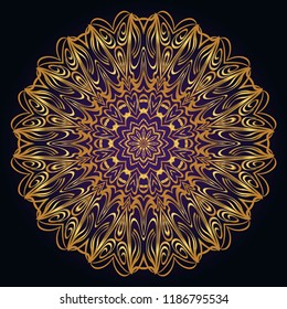 Flower coloring Mandala. decorative elements. Oriental pattern, vector illustration. Indian, moroccan, mystic, ottoman motifs