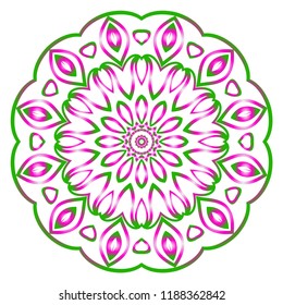 Flower coloring Mandala. decorative elements. Oriental pattern, vector illustration. Indian, moroccan, mystic, ottoman motifs