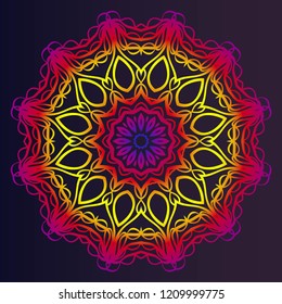 Flower coloring Mandala. decorative elements. Oriental pattern, vector illustration. Indian, moroccan, mystic, ottoman motifs.