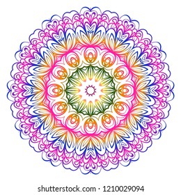 Flower coloring Mandala. decorative elements. Oriental pattern, vector illustration. Indian, moroccan, mystic, ottoman motifs