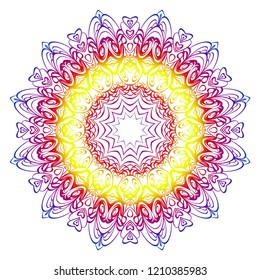 Flower coloring Mandala. decorative elements. Oriental pattern, vector illustration. Indian, moroccan, mystic, ottoman motifs