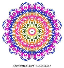Flower coloring Mandala. decorative elements. Oriental pattern, vector illustration. Indian, moroccan, mystic, ottoman motifs.