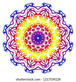 Flower coloring Mandala. decorative elements. Oriental pattern, vector illustration. Indian, moroccan, mystic, ottoman motifs.
