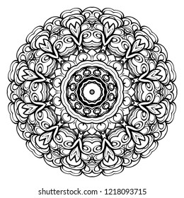 Flower coloring Mandala. decorative elements. Oriental pattern, vector illustration. Indian, moroccan, mystic, ottoman motifs