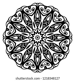 Flower coloring Mandala. decorative elements. Oriental pattern, vector illustration. Indian, moroccan, mystic, ottoman motifs.
