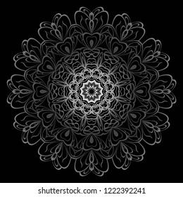 Flower coloring Mandala. decorative elements. Oriental pattern, vector illustration. Indian, moroccan, mystic, ottoman motifs